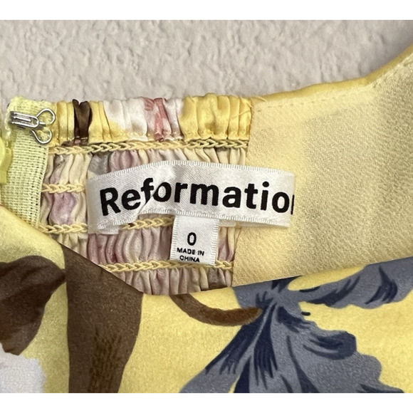 Reformation Genesis Floral Midi 100% Silk Dress Womens Size 0 NWT Spring Wedding - Picture 8 of 12